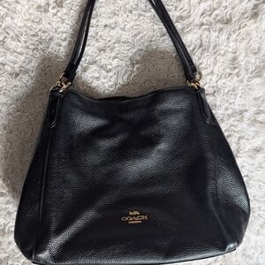 Coach Dalton 31 Leather Shoulder Bag in Black